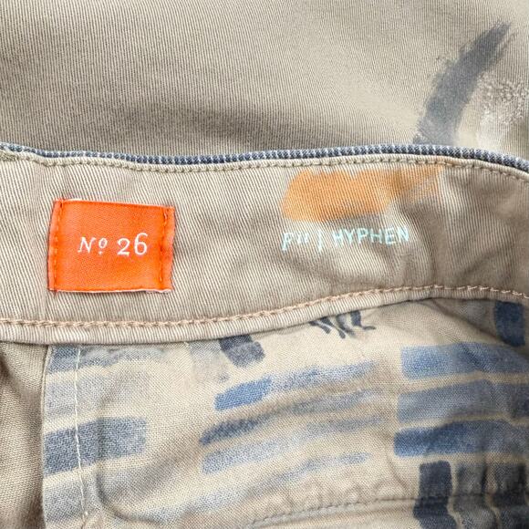 Anthropologie Pilcro Women's Hyphen Boho Patched Chino Khaki Pant Size 26 - Picture 4 of 16